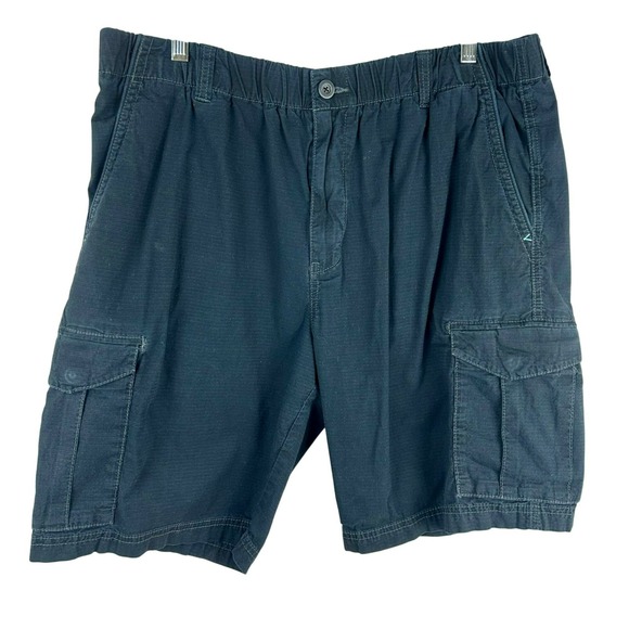 Tommy Bahama Sandbar Relaxed Fit Cargo Shorts Men XL Navy Blue‎ Ripstop Cotton - Picture 2 of 4